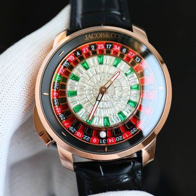JACOB&CO Factory Casino Tourbillon Rose Gold Steel Case 44mm In diamete Eta Watch Replica